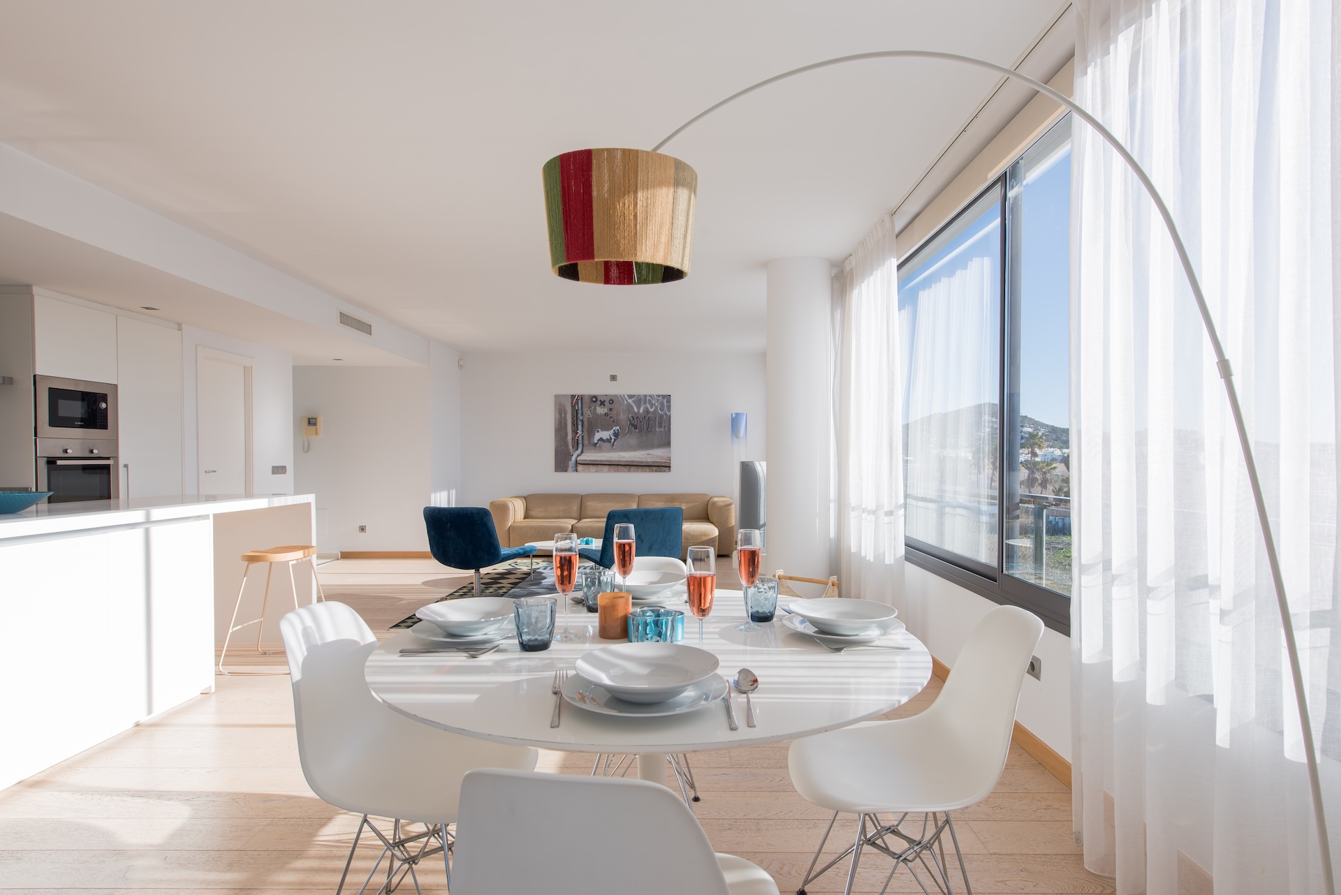 Resa Estates Ibiza for sale te koop apartment views Botafoch Talamanca dining kiving.jpg